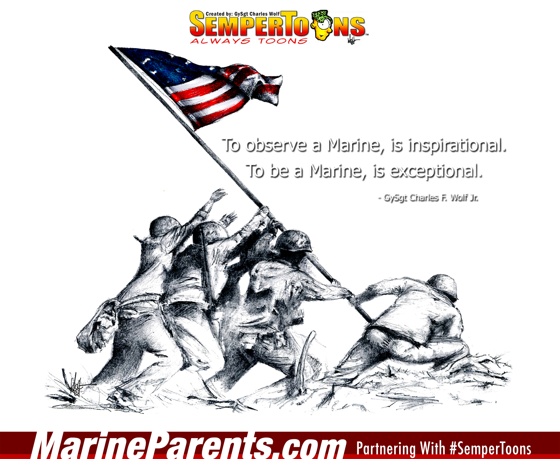 Semper Toons Iwo Jima Wolf Quote