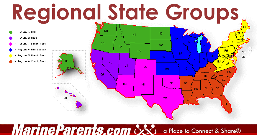 Official Regional States MarineParents.com Groups on Facebook