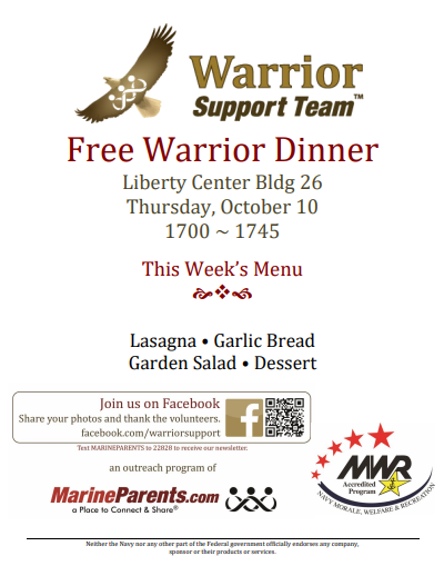 Warrior Support Team Dinner: October 10, 2019