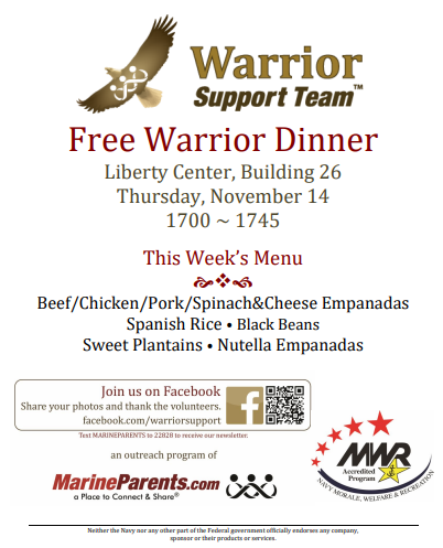 Warrior Support Team Dinner: November 14, 2019