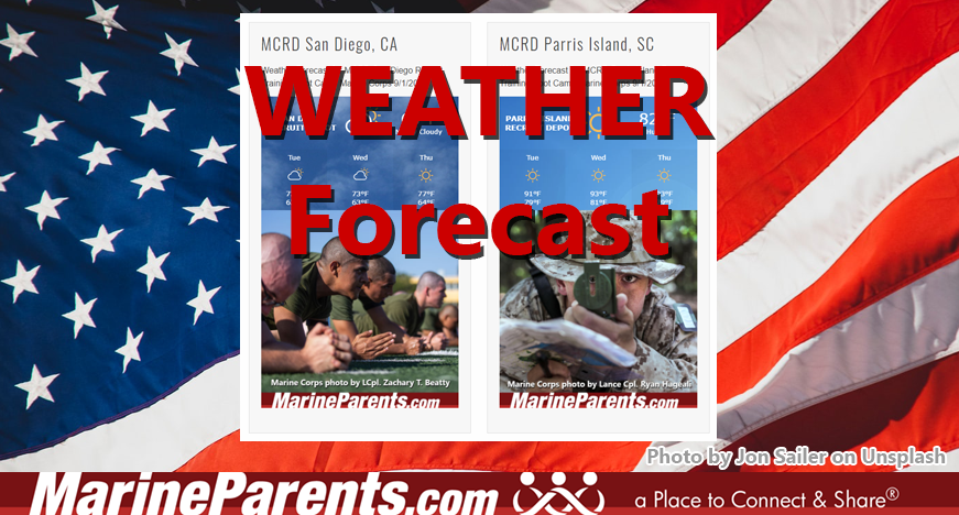 Weather Forecast for Marine Corps Bases around the world brought to you by MarineParents.com