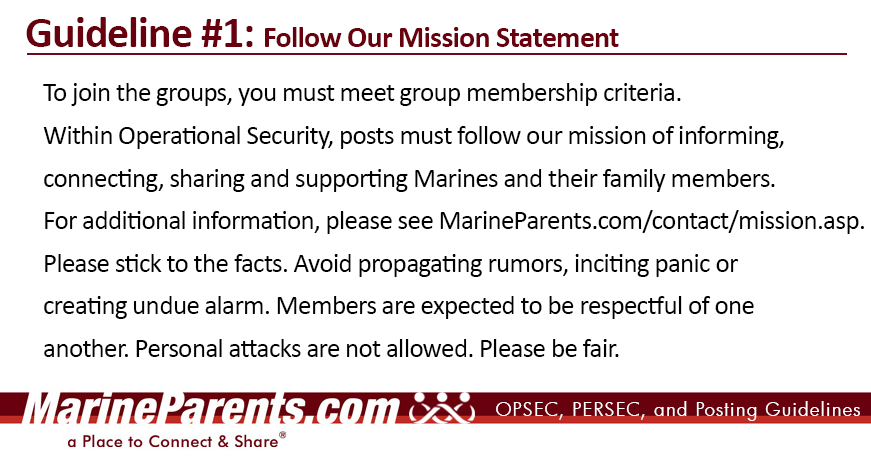 MarineParents.com Guideline 1