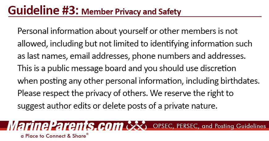 MarineParents.com Guideline 1