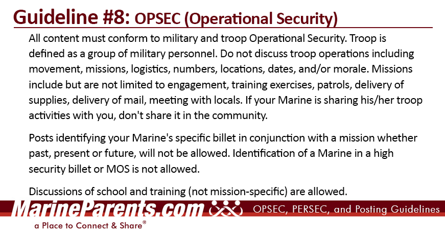 MarineParents.com Guideline 1