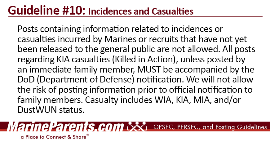 MarineParents.com Guideline 1