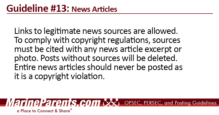 MarineParents.com Guideline 1