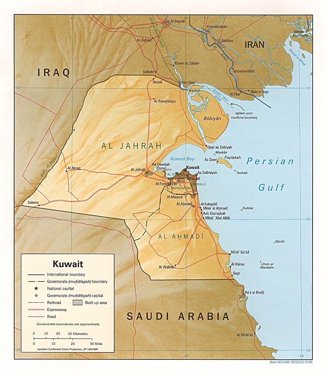 Map of Kuwait